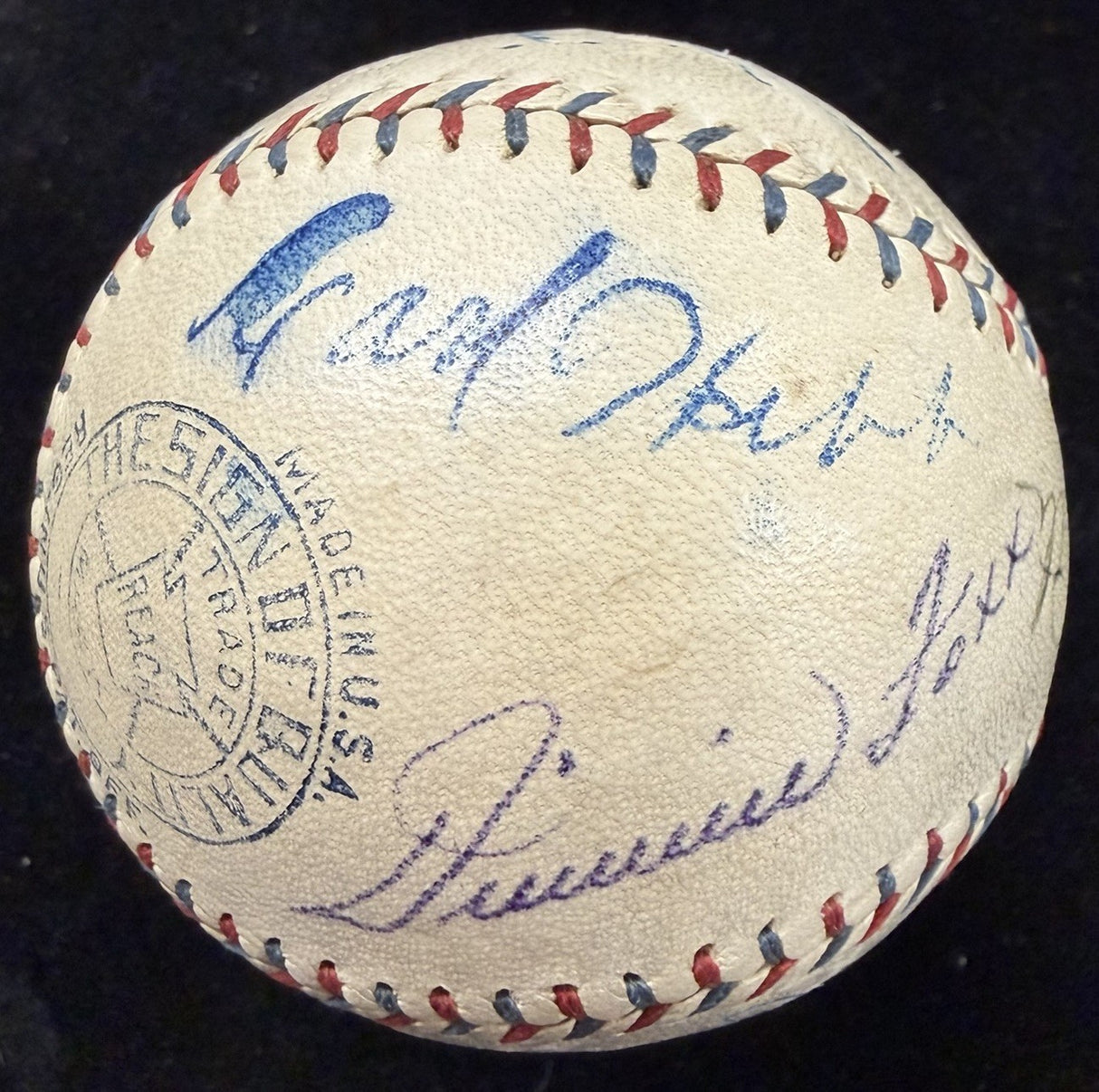 Babe Ruth Lou Gehrig Walter Johnsn Jimmie Foxx + Signed OAL Reach Baseball JSA