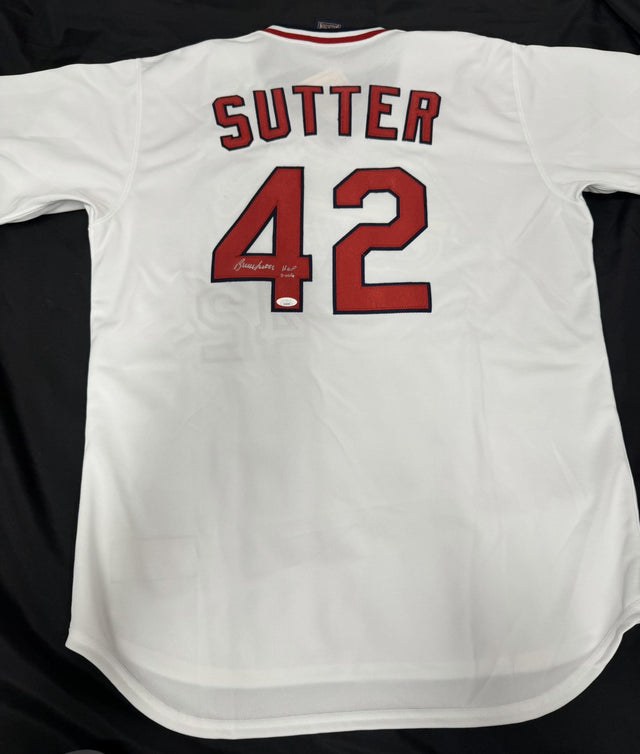 Bruce Sutter HOF 2006 Signed Cardinals Majestic Replica Jersey JSA