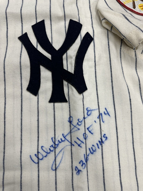 Whitey Ford HOF 74 236 Wins Signed Yankees Mitchell Ness Jersey JSA 