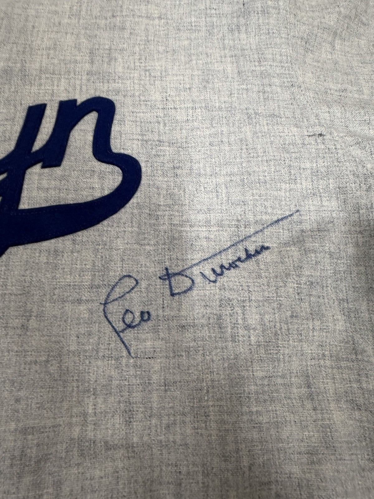 Leo Durocher Signed Brooklyn Dodgers Powers Jersey JSA LOA