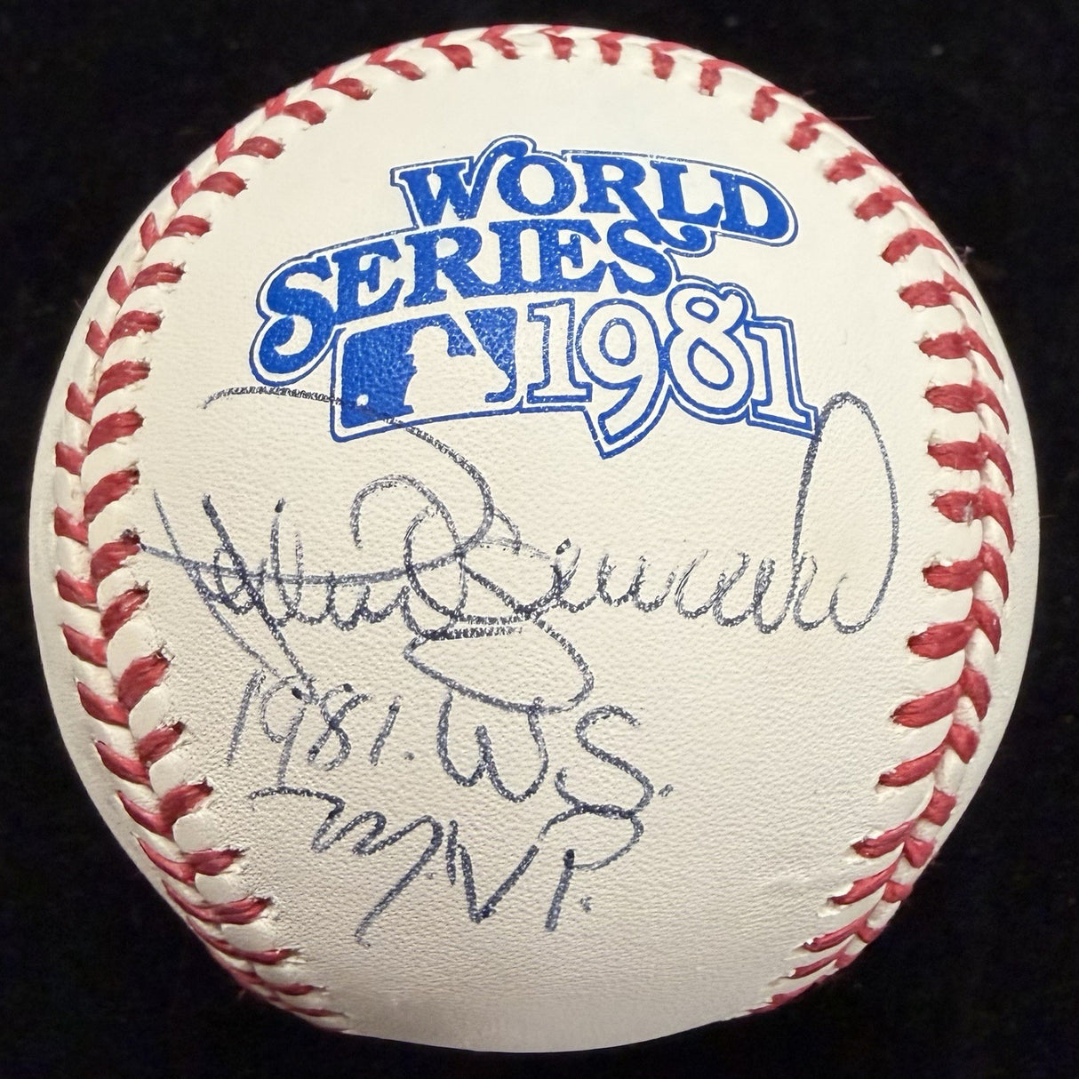 Pedro Guerrero 81 WS MVP Signed 1981 World Series Logo Baseball JSA