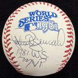 Pedro Guerrero 81 WS MVP Signed 1981 World Series Logo Baseball JSA