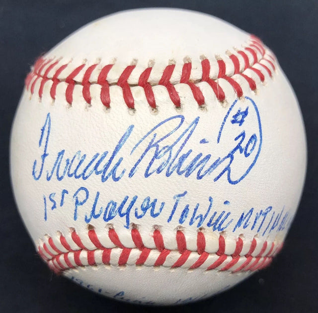 Frank Robinson 1st Player To Win MVP In NL AL Signed Baseball PSA/DNA