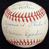 Warren Spahn 2 No Hitter Signed Baseball Set JSA