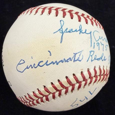 Sparky Anderson 1975 World Series Signed Reds Stat Baseball JSA LOA