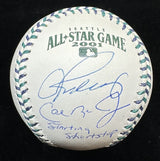 Alex Rodriguez Cal Ripken Jr. Dual-Signed 2001 All Star Game Logo Baseball JSA