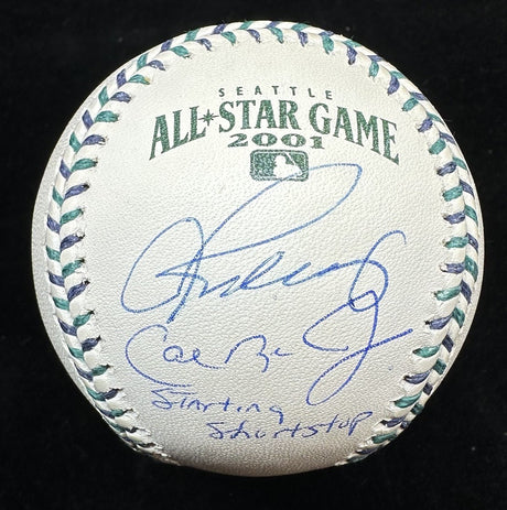 Alex Rodriguez Cal Ripken Jr. Dual-Signed 2001 All Star Game Logo Baseball JSA