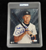 Derek Jeter Signed Rookie Signature Best Wishes Signed 8x10 Photo PSA/DNA Encap