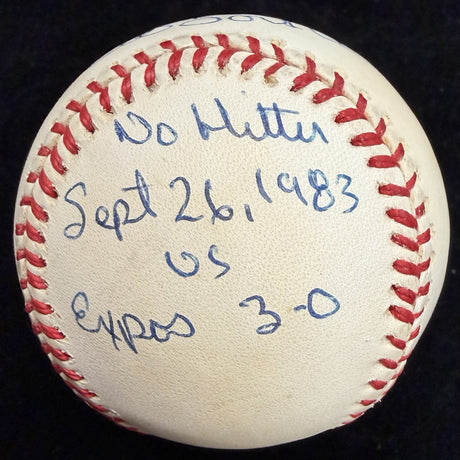 Bob Forsch 2 No Hitter Signed Baseball JSA