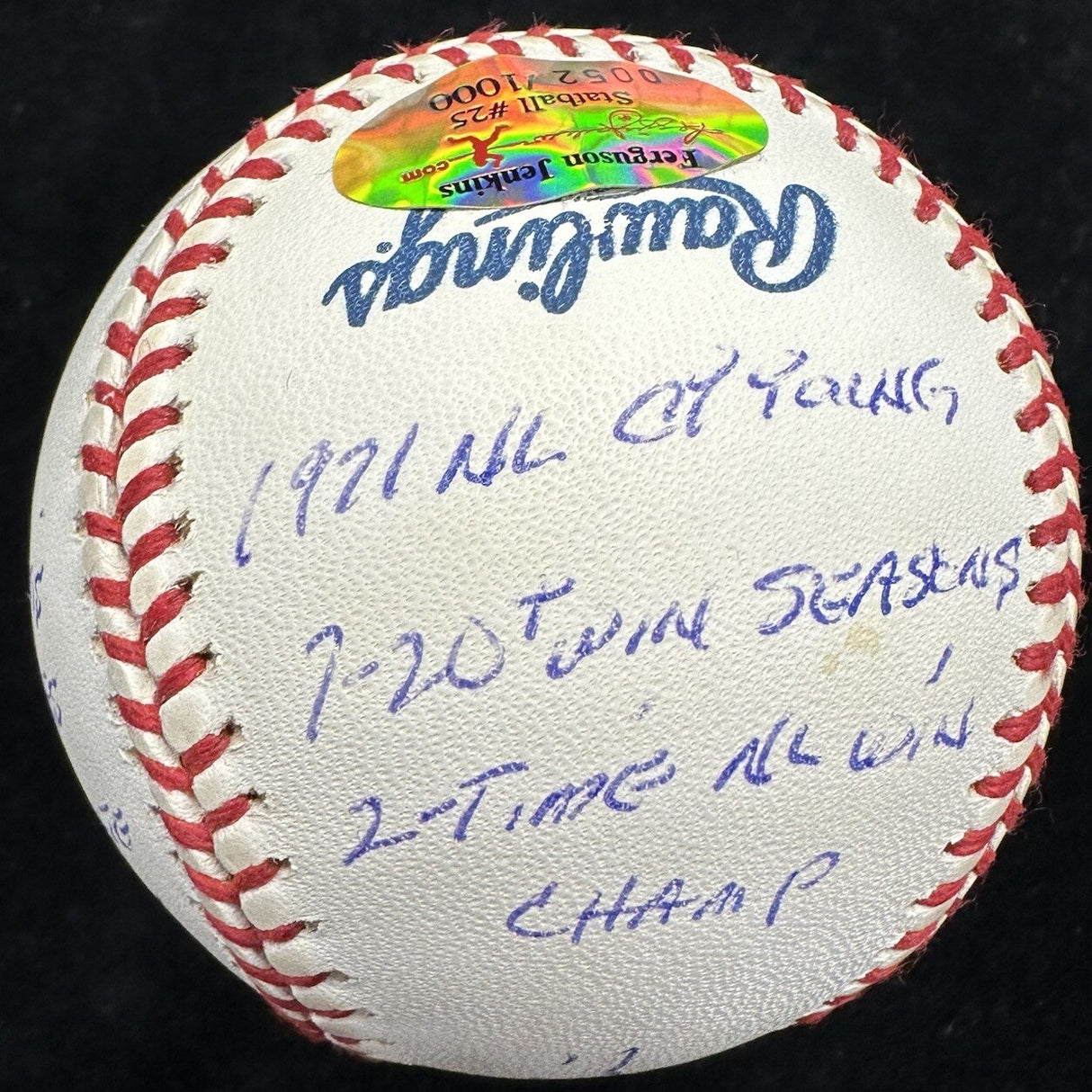 Fergie Jenkins HOF 91 Signed Reggie Jackson RJ Stat Baseball COMPLETE 