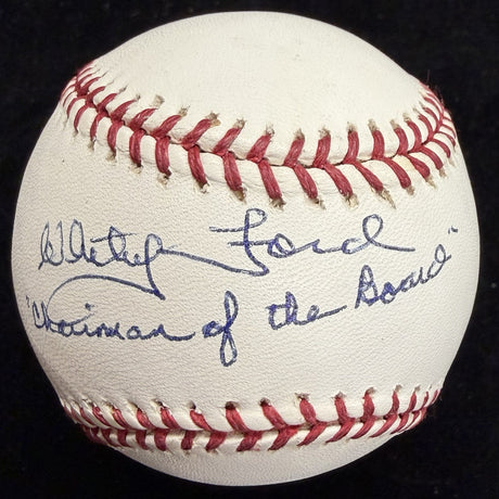 Whitey Ford Chairman Of The Board Nickname Signed Baseball JSA