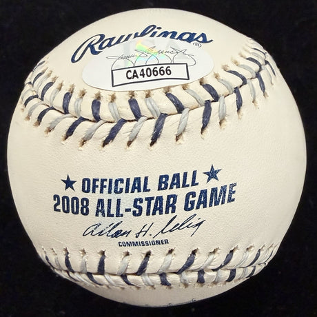 JD Drew 08 ASG MVP Signed 2008 All Star Game Logo Baseball JSA