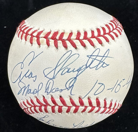 Enos Slaughter Johnny Pesky Mad Dash Signed Baseball JSA
