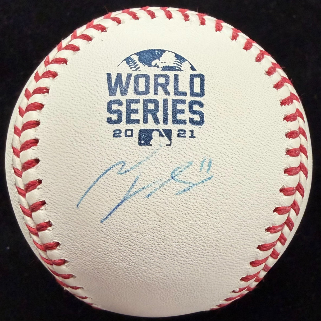 Terrence Gore Signed 2021 World Series Logo Baseball Beckett