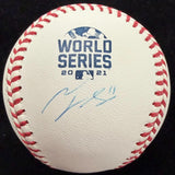 Terrence Gore Signed 2021 World Series Logo Baseball Beckett