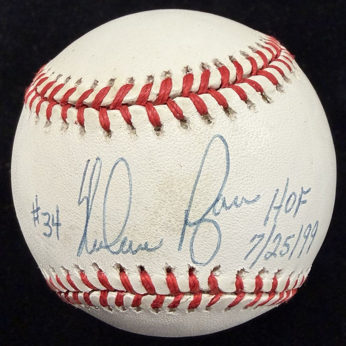 Nolan Ryan HOF 7/25/99 #34 Signed Baseball JSA
