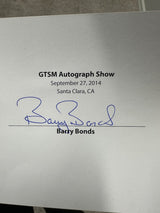 Barry Bonds #756 8-7-07 Signed 20x24 Photo Bonds Hologram & Signed Cert Card