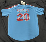 Mike Schmidt Full Name Signed Phillies Mitchell Ness Stat Jersey JSA Witness