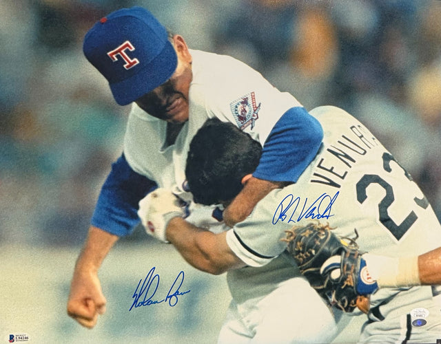 Nolan Ryan & Robin Ventura Dual-Signed Fight 16x20 JSA Beckett