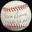 Ernie Banks 1958 & 59 MVP Signed Baseball PSA/DNA