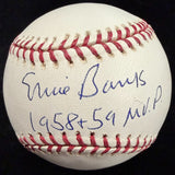 Ernie Banks 1958 & 59 MVP Signed Baseball PSA/DNA