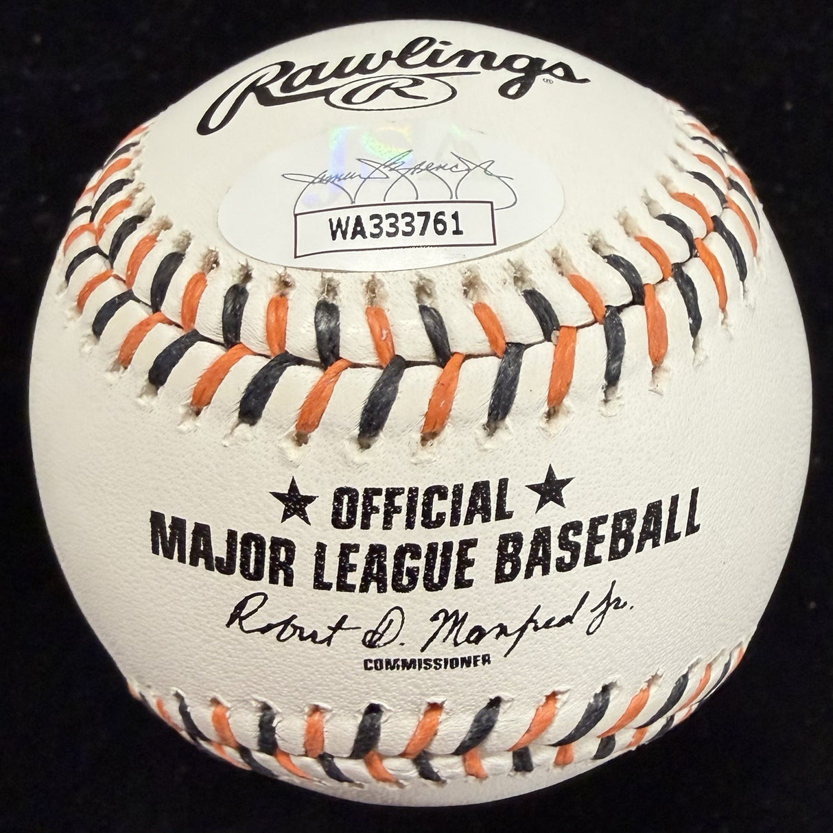 Juan Marichal HOF 83 Signed Giants Team Stitch Logo Baseball JSA Witness