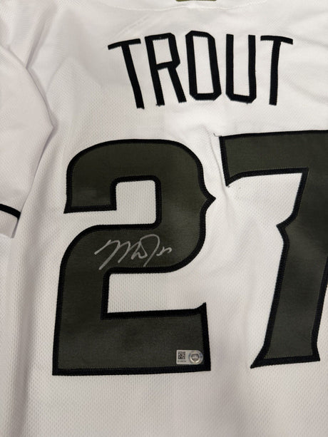 Mike Trout Signed Authentic Memorial Day Angels Jersey MLB Holo