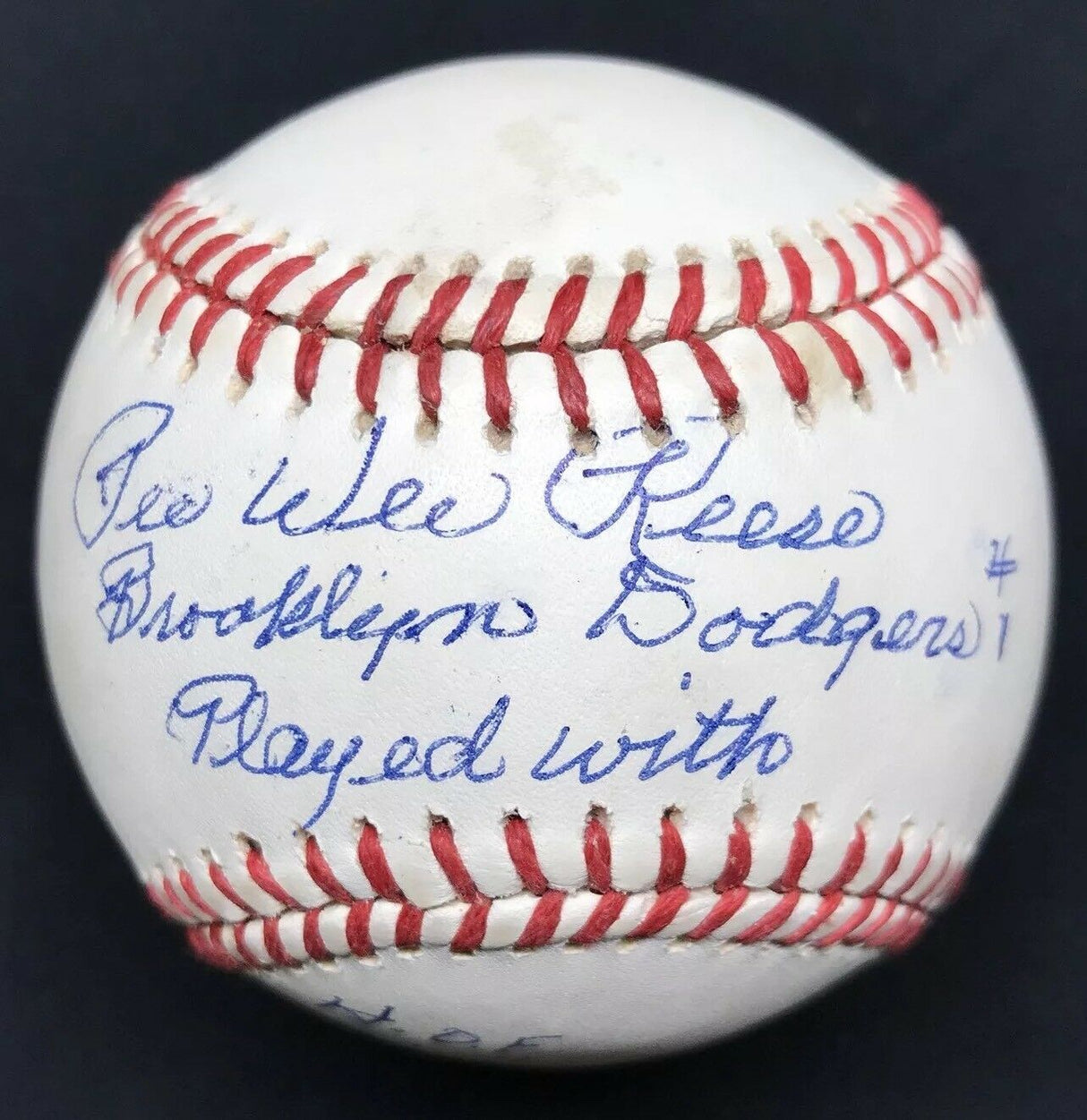 Pee Wee Reese HOF Teammates Signed Baseball Robinson Snider Campenalla PSA/DNA