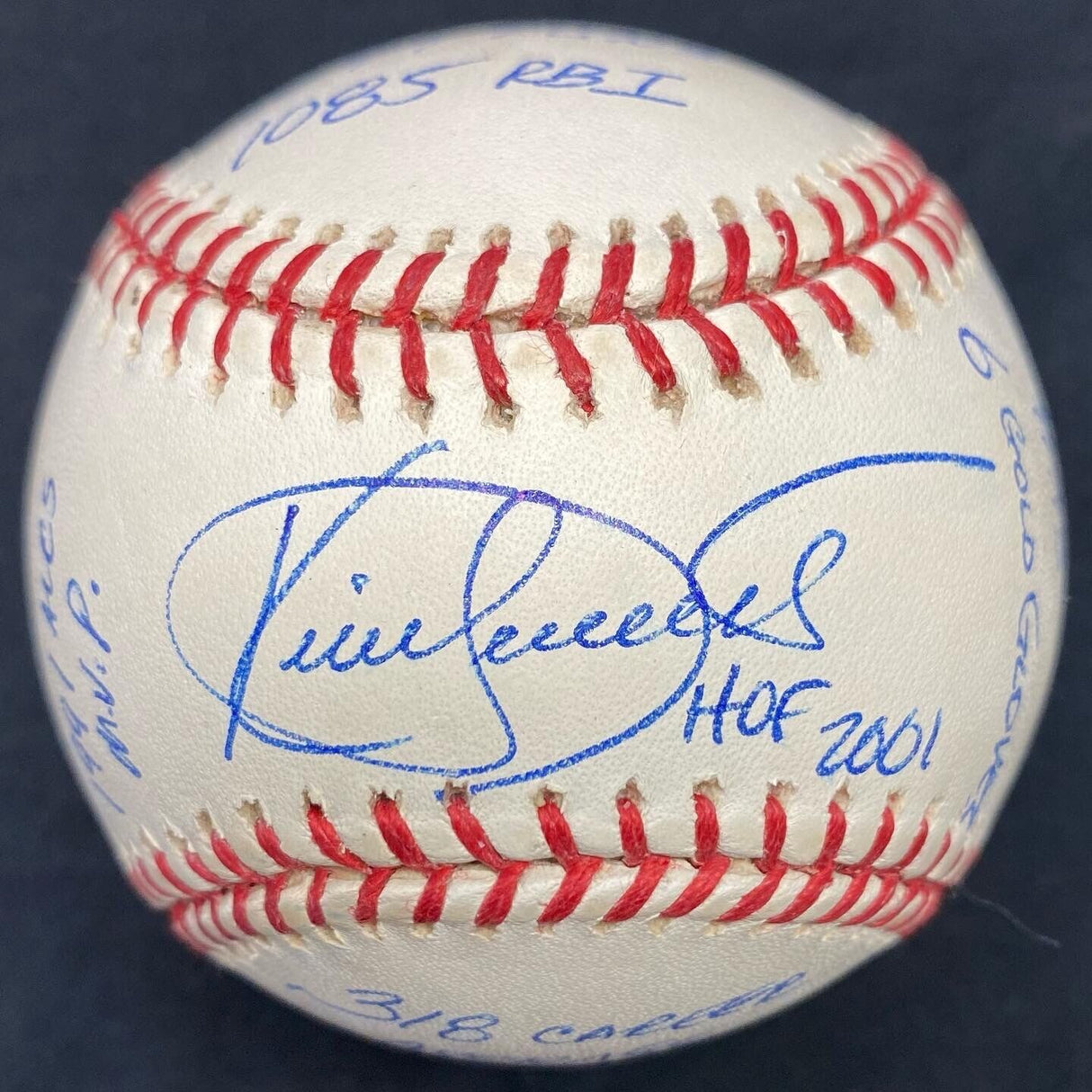 Kirby Puckett HOF 2001 Signed Stat Baseball JSA LOA