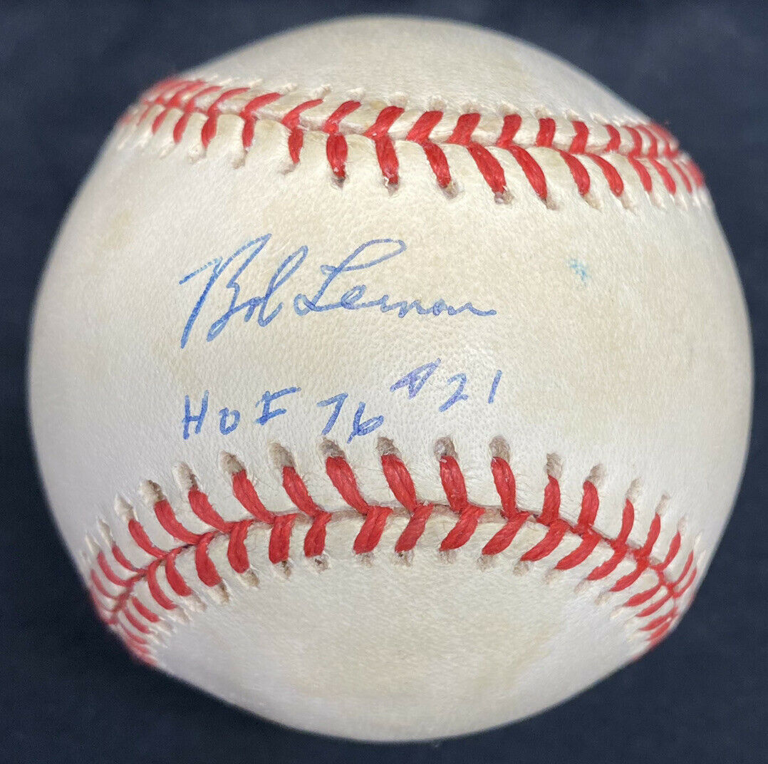 Bob Lemon HOF 76 #21 Signed Baseball JSA