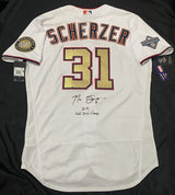 Max Scherzer 19 WS Champs Signed Washington Nationals Authentic Jersey MLB Holo