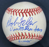 Bob Feller Bobby Doerr Van Meter Sons Dual Signed Baseball JSA