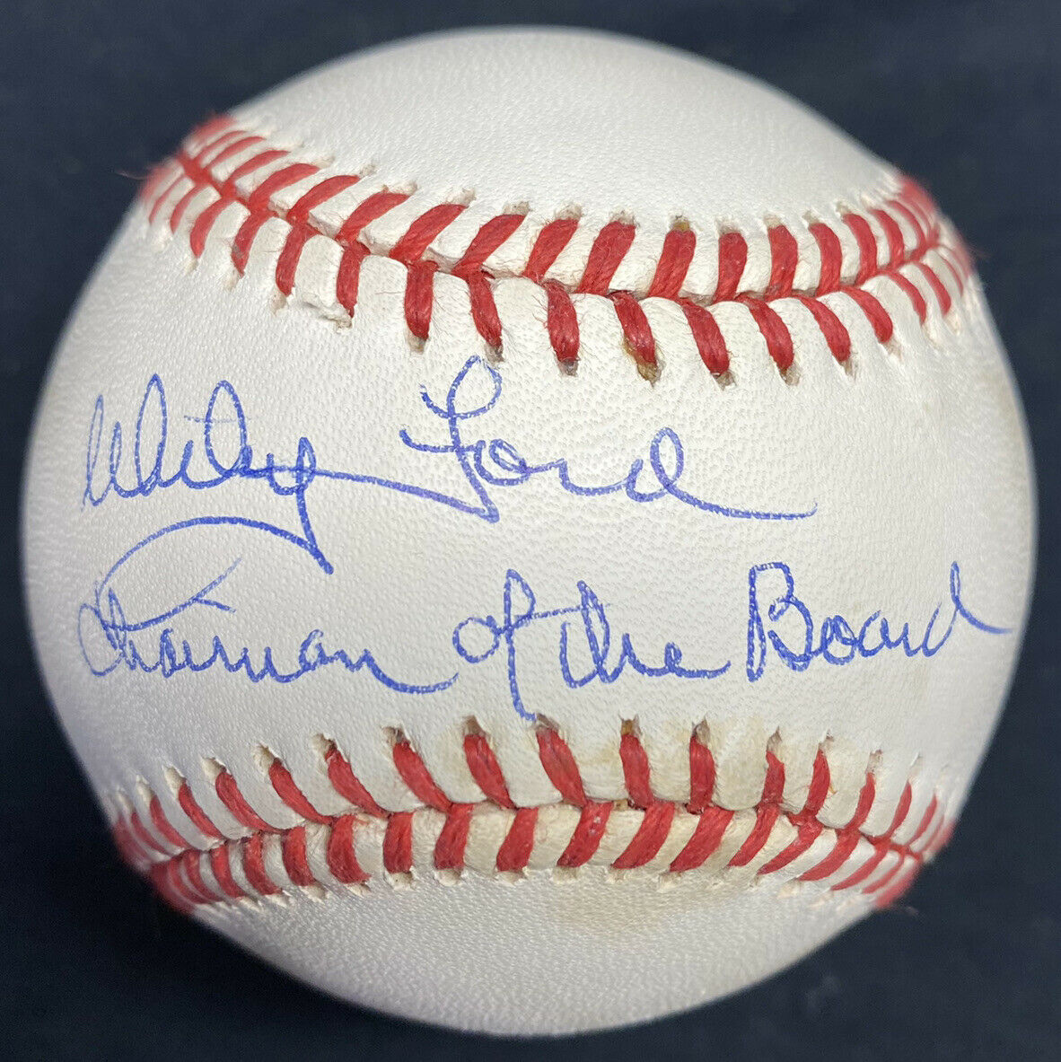 Whitey Ford Chairman of the Board Signed Baseball JSA