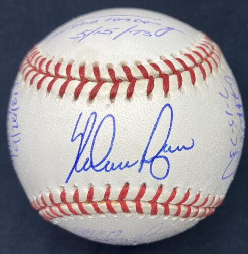 Nolan Ryan 7 No Hitters Catchers Dates Inscribed Signed Baseball MLB Holo