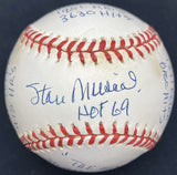 Stan Musial HOF MVP Signed RJ Stat Inscribed Baseball Reggie Jackson