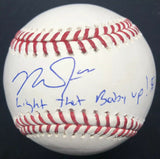 Mike Trout Light That Baby Up Signed Baseball MLB Holo Hologram