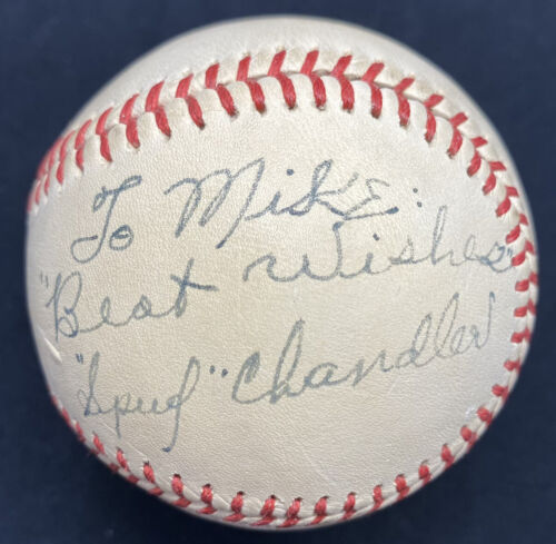 Spud Chandler To Mike Signed Baseball JSA LOA