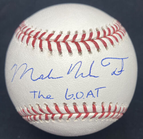 Michael Nelson Trout Mike The GOAT Full Name Signed Baseball MLB Holo