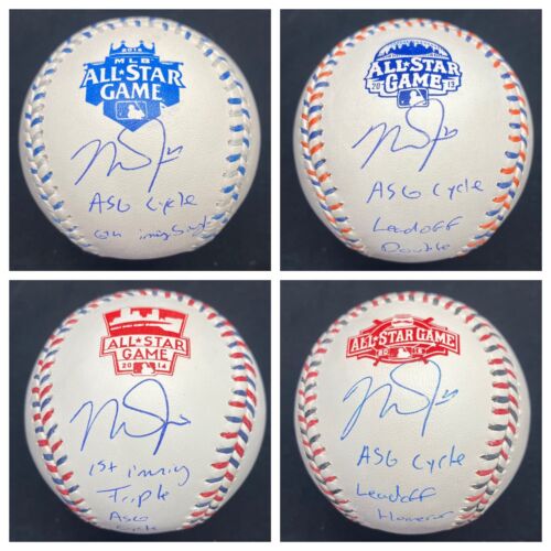 Mike Trout 2012-2015 All Star Game Cycle Set Signed Baseball Logo MLB Holo