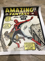 Stan Lee Signed Amazing Fantasy 15 Spiderman Canvas 20x24