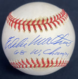 Eddie Mathews 68 WS Champs Signed Baseball JSA