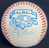 Yogi Berra Signed Jackie Robinson Logo Baseball JSA