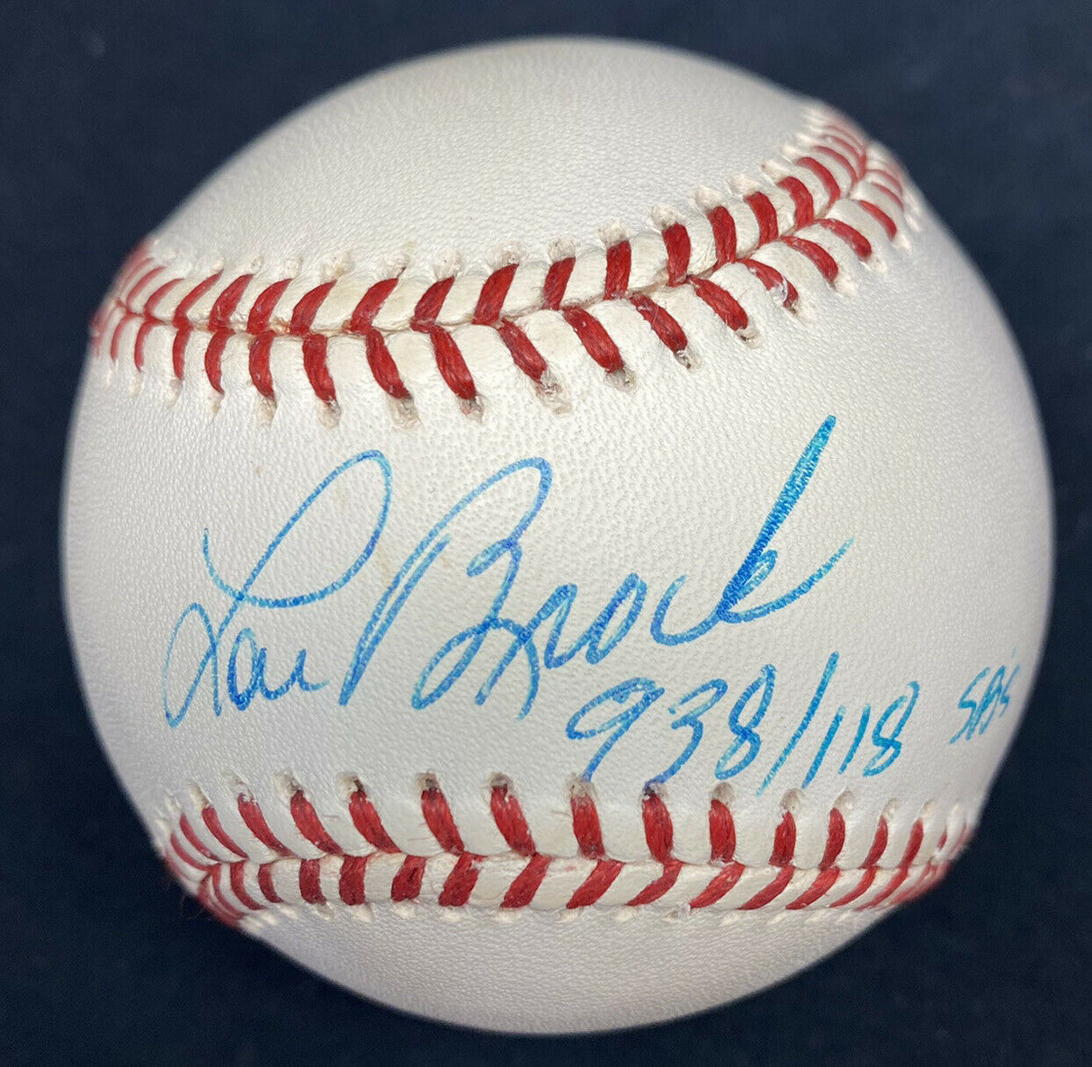 Lou Brock 938/118 SB Signed Baseball JSA