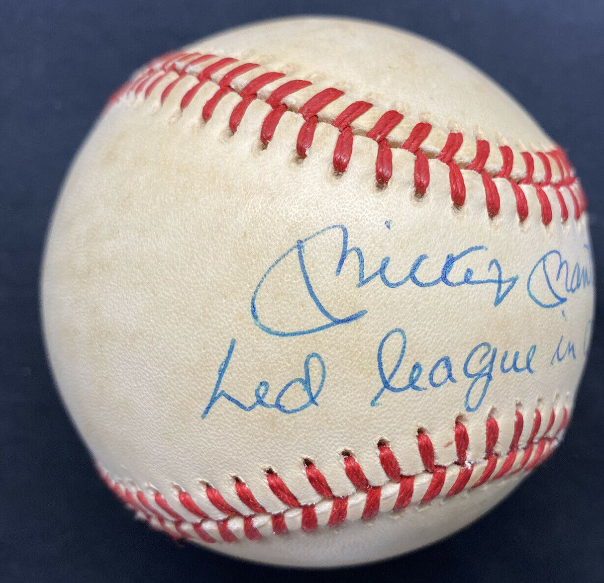 Mickey Mantle Led League In Clap 6 Yrs Signed Baseball JSA LOA Vulgar