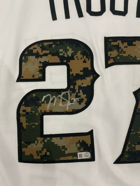 Mike Trout Signed Authentic Camo Memorial Day Angels Jersey MLB Holo