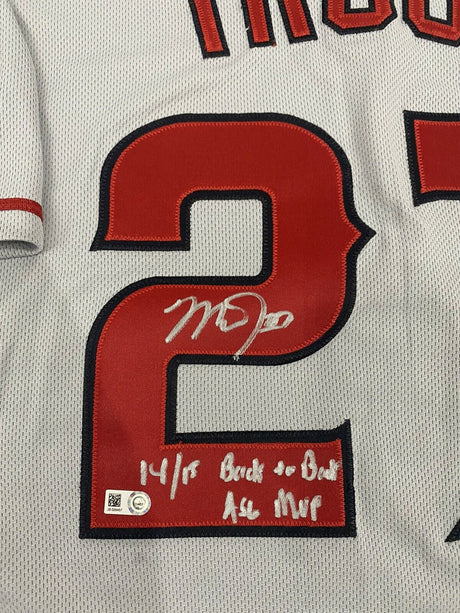 Mike Trout B2B ASG MVP Signed Authentic 2015 All Star Game Jersey MLB Holo