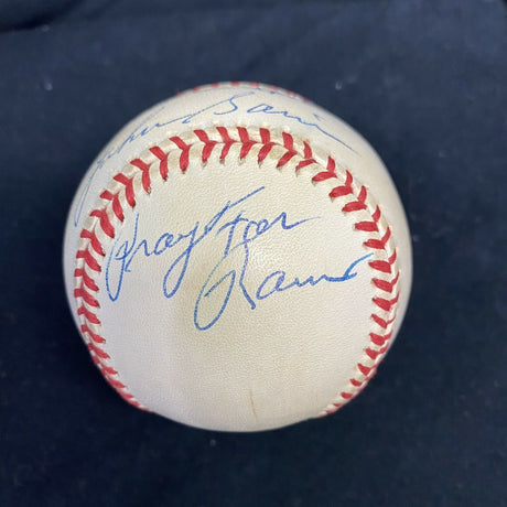 Warren Spahn Johnny Sain Pray For Rain Signed Baseball JSA