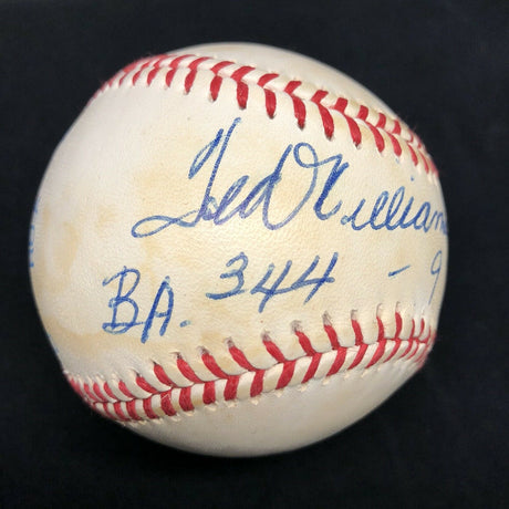 Ted Williams BA .344 9 Signed Baseball PSA/DNA LOA