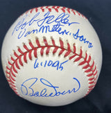 Bob Feller Bobby Doerr Van Meter Sons Dual Signed Baseball JSA