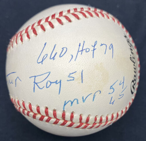 Willie Mays Twice Signed HOF MVP ROY Stat Baseball JSA LOA